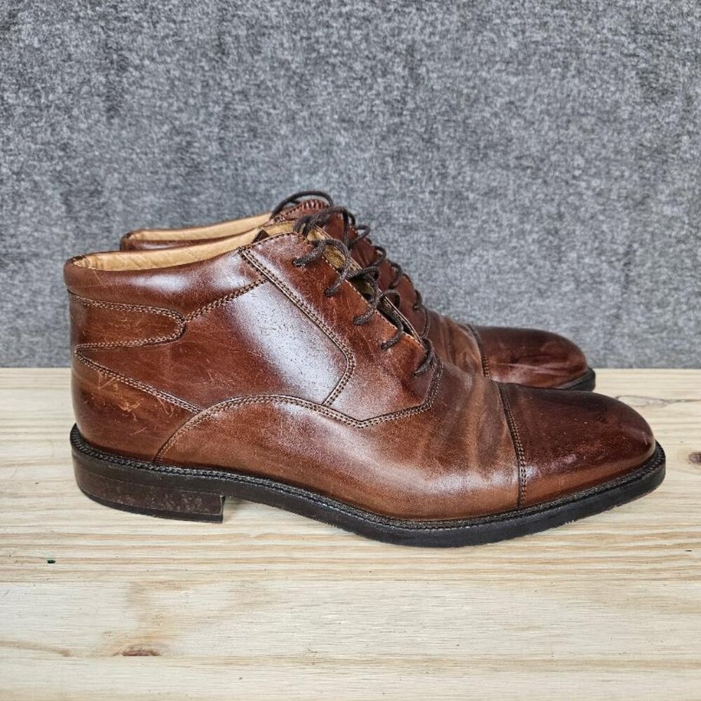 Johnston & Murphy Leather Cellini Chukka Boots Brown 9.5M